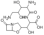 2-(3,4-Dihydroxy-2,5-diaminopentanoylamino)-3-(7-oxo-4-oxa-1-azabicyclo[3.2.0]heptan-3-yl)-3-hydroxypropionic acid Struktur