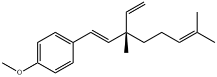 1-((E)-(S)-3,7-DIMETHYL-3-VINYL-OCTA-1,6-DIENYL)-4-METHOXY-BENZENE Struktur