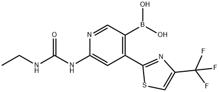 6-(3-ethylureido)-4-(4-(trifluoroMethyl)thiazol-2-yl)pyridin-3-ylboronic acid Struktur