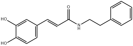 (E)-3-(3,4-Dihydroxyphenyl)-N-phenethylpropenamide Struktur