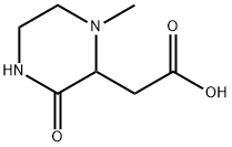 2-(1-methyl-3-oxo-2-piperazinyl)acetic acid Struktur