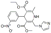 ethyl methyl 2-(imidazol-1-ylmethyl)-6-methyl-4-(3-nitrophenyl)-1,4-di hydropyridine-3,5-dicarboxylate Struktur