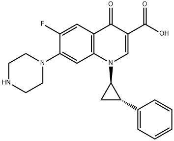 6-fluoro-7-(1-piperazinyl)-1-(2'-phenyl-1'-cyclopropyl)-1,4-dihydro-4-oxoquinoline-3-carboxylic acid Struktur