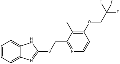 2-[3-Methyl-4-(2,2,2-trifluoroethoxy)-2-pyridinyl]methylthio-1H-benzimidazole Struktur