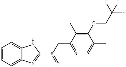 2-[(4-TRIFLUOROETHOXY-3,5-DIMETHYL-2-PYRIDINYL)-METHYLSULFINYL]-BENZIMIDAZOLE Struktur