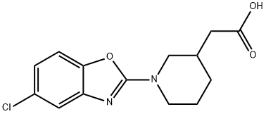 [1-(5-chloro-1,3-benzoxazol-2-yl)piperidin-3-yl]acetic acid Struktur