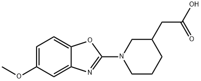 [1-(5-methoxy-1,3-benzoxazol-2-yl)piperidin-3-yl]acetic acid Struktur