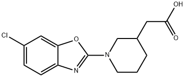 [1-(6-chloro-1,3-benzoxazol-2-yl)piperidin-3-yl]acetic acid Struktur