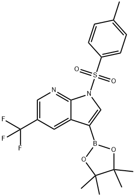 1H-Pyrrolo[2,3-b]pyridine, 1-[(4-Methylphenyl)sulfonyl]-3-(4,4,5,5-tetraMethyl-1,3,2-dioxaborolan-2-yl)-5-(trifluoroMethyl)- Struktur