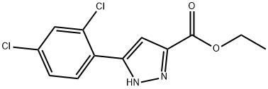 1H-pyrazole-5-carboxylic acid, 3-(2,4-dichlorophenyl)-, et Struktur