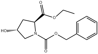 1-CBZ-4(R)-HYDROXYPYRROLIDINE-2-CARBOXYLIC ACID ETHYL ESTER Struktur