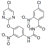 4-chloro-N-[[4-(5-chloropyrimidin-2-yl)oxy-3-nitro-phenyl]carbamoyl]-2 -nitro-benzamide Struktur