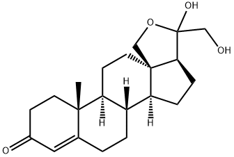 18,20-cyclo-20,21-dihydroxy-4-pregnen-3-one Struktur