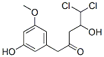 (+)-5,5-Dichloro-4-hydroxy-1-(3-hydroxy-5-methoxyphenyl)-2-pentanone Struktur