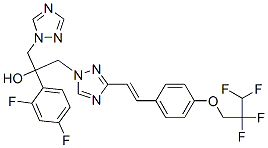 2-(2,4-Difluorophenyl)-1-(3-(4-(2,2,3,3-tetrafluoropropoxy)styryl)-1,2,4-triazol-1-yl)-3-(1,2,4-triazol- 1-yl)propan-2-ol Struktur