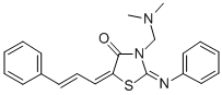 3-((Dimethylamino)methyl)-5-cinnamylidene-2-(phenylimino)-4-thiazolidi none Struktur