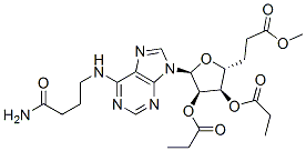 [(2R,3R,4R,5S)-5-[6-(3-carbamoylpropylamino)purin-9-yl]-3,4-dipropanoy loxy-oxolan-2-yl]methyl propanoate Struktur