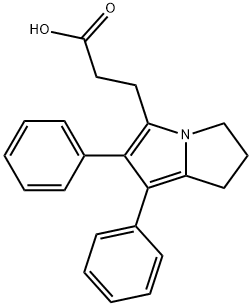 3-(6,7-diphenyl-2,3-dihydro-1H-pyrrolizin-5-yl)propionic acid Struktur