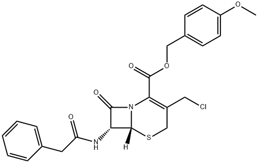 3-クロロメチル-7-(2-フェニルアセトアミド)-3-セフェム-4-カルボン酸4-メトキシベンジル 化學構(gòu)造式