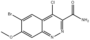 6-bromo-4-chloro-7-methoxycinnoline-3-carboxamide Struktur