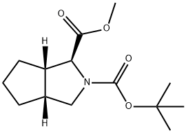 (1S,3aR,6aS)-Hexahydro-cyclopenta[c]pyrrole-1,2(1H)-dicarboxylic Acid 2-(tert-Butyl) Ester 1-Methyl Ester Struktur