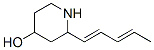 4-Hydroxy-2-(1,3-pentadienyl)piperidine Struktur