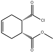 3-Cyclohexene-1-carboxylic acid, 6-(chlorocarbonyl)-, methyl ester, (1R-cis)- (9CI) Struktur