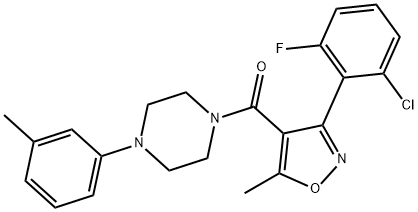 Methanone, [3-(2-chloro-6-fluorophenyl)-5-methyl-4-isoxazolyl][4-(3-methylphenyl)-1-piperazinyl]- Struktur