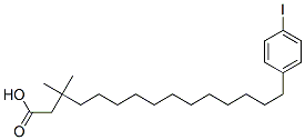 15-(4-iodophenyl)-3,3-dimethylpentadecanoic acid Struktur