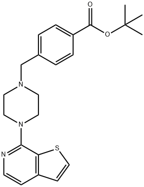 4-[(4-Thieno[2,3-c]pyridin-7-yl-1-piperazinyl)methyl]benzoic acid tert-butyl ester Struktur