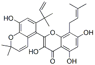 2-[6-(1,1-Dimethyl-2-propenyl)-8-hydroxy-2,2-dimethyl-2H-1-benzopyran-5-yl]-3,5,7-trihydroxy-8-(3-methyl-2-butenyl)-4H-1-benzopyran-4-one Struktur