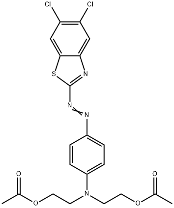 2-[4-[Bis(2-acetoxyethyl)amino]phenylazo]-5,6-dichlorobenzothiazole Struktur