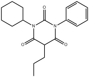 1-Cyclohexyl-3-phenyl-5-propylbarbituric acid Struktur