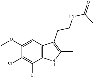 N-[2-(6,7-dichloro-5-methoxy-2-methyl-1H-indol-3-yl)ethyl]acetamide Struktur