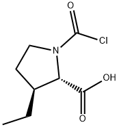 L-Proline, 1-(chlorocarbonyl)-3-ethyl-, trans- (9CI) Struktur