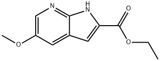 1H-Pyrrolo[2,3-b]pyridine-2-carboxylic acid, 5-Methoxy-, ethyl ester Struktur