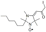 2-hexyl-2,3,5,5-tetramethyl-4-(3-iodo-2-oxopropylidene)imidazolidine-1-oxyl Struktur