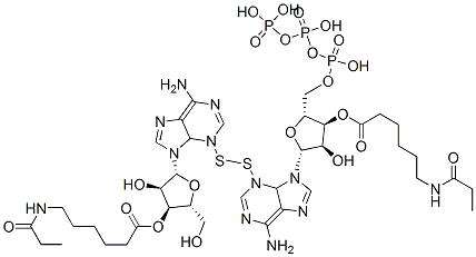 3,3'-dithiobis(3'-O-6-(propionylamino)hexanoyl)adenosine 5'-triphosphate Struktur