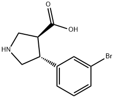 (3S,4R)-4-(3-BROMOPHENYL)PYRROLIDINE-3-CARBOXYLIC ACID Struktur