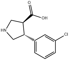 (3S,4R)-4-(3-CHLOROPHENYL)PYRROLIDINE-3-CARBOXYLIC ACID Struktur