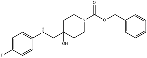 Benzyl 4-{[(4-fluorophenyl)amino]methyl}-4-hydroxypiperidine-1-carboxylate Struktur