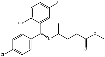 Methyl 4-(((4-chlorophenyl)(5-fluoro-2-hydroxyphenyl)methylene)amino)p entanoate Struktur