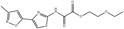 2-ethoxyethyl N-(4-(3-methyl-5-isoxazolyl)-2-thiazolyl)oxamate Struktur