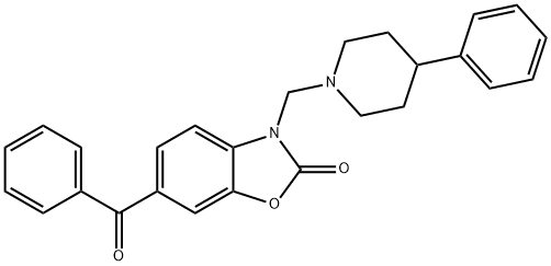 2(3H)-Benzoxazolone, 6-benzoyl-3-((4-phenyl-1-piperidinyl)methyl)- Struktur