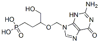 [3-[(2-amino-6-oxo-3H-purin-9-yl)methoxy]-4-hydroxy-butyl]phosphonic a cid Struktur