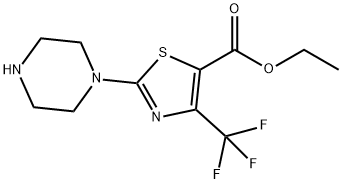 ethyl 2-piperazino-4-(trifluoromethyl)-1,3-thiazole-5-carboxylate Struktur