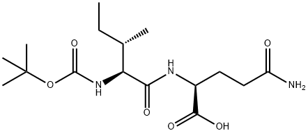 (2S)-5-amino-2-[[(2S,3S)-3-methyl-2-[(2-methylpropan-2-yl)oxycarbonylamino]pentanoyl]amino]-5-oxo-pentanoic acid Struktur