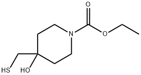 TERT-BUTYL 4-HYDROXY-4-(MERCAPTOMETHYL)PIPERIDINE-1-CARBOXYLATE Struktur