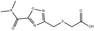 [({5-[(dimethylamino)carbonyl]-1,2,4-oxadiazol-3-yl}methyl)thio]acetic acid Struktur