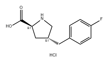 (2S,4R)-4-(4-fluorobenzyl)pyrrolidine-2-carboxylic acid hydrochloride Struktur